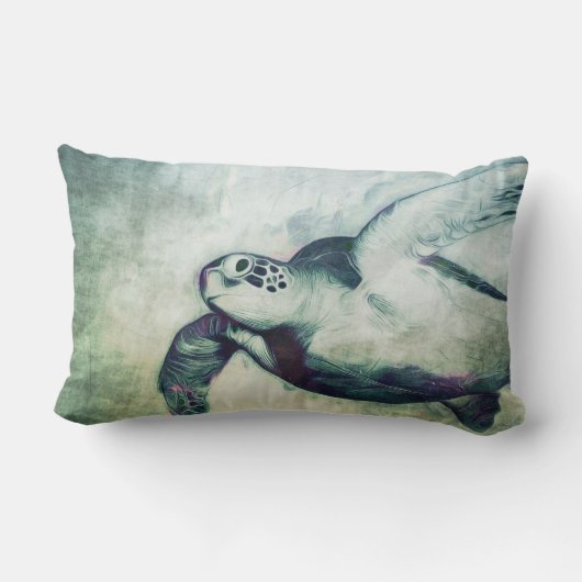 Flying Green Zee Turtle | SIERKUSSEN Kussen (Achterkant)