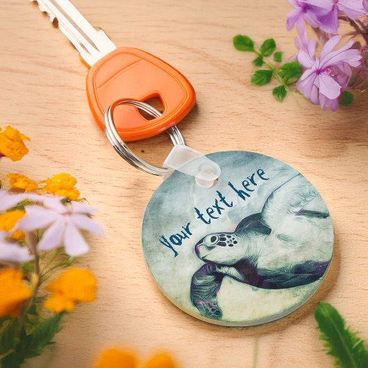 Flying Green Zee Turtle | SLEUTELHANGER