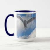 Flying Gull & Clouds Wildlife Birdlover Gift Mok (Links)