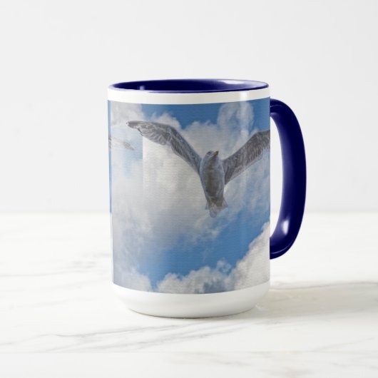 Flying Gull & Clouds Wildlife Birdlover Gift Mok (Voorkant rechts)