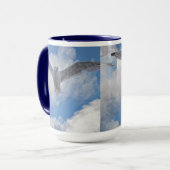 Flying Gull & Clouds Wildlife Birdlover Gift Mok (Voorkant links)