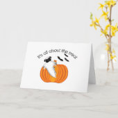Flying Halloween Pug Ghost Funny Gezegde Pumpkin Kaart (Gele Bloem)