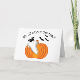 Flying Halloween Pug Ghost Funny Gezegde Pumpkin Kaart