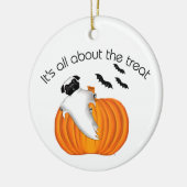 Flying Halloween Pug Ghost Funny Gezegde Pumpkin Keramisch Ornament (Links)