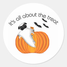 Flying Halloween Pug Ghost Funny Gezegde Pumpkin