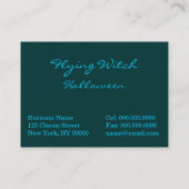 Flying Halloween Witch with Cat Visitekaartje (Achterkant)