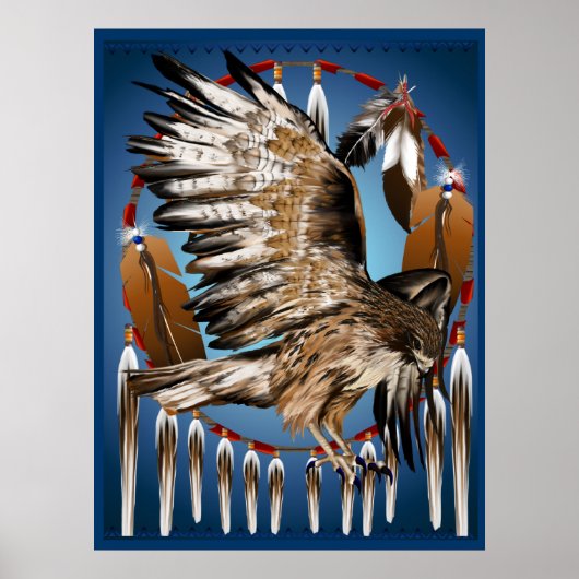 Flying Hawk Dreamweaver Print (Voorkant)