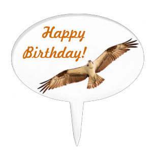 Flying Hawk Happy Birthday Cake Topper