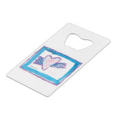 Flying Heart - Kinder kunst voor CHOC Creditkaart Flessenopener (Achterkant Gekanteld)