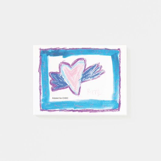 Flying Heart - Kinder kunst voor CHOC Post-it® Notes (Voorkant)