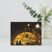 Flying hech Harvest Moon Bats Halloween Gifts Briefkaart (Staand voorkant)