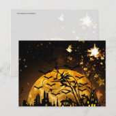Flying hech Harvest Moon Bats Halloween Gifts Briefkaart (Voorkant / Achterkant)