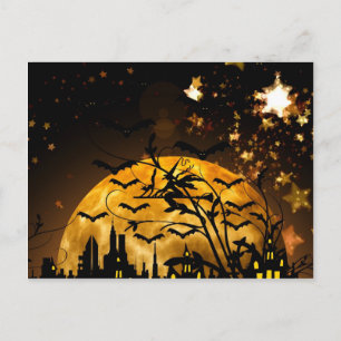 Flying hech Harvest Moon Bats Halloween Gifts Briefkaart