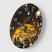 Flying hech Harvest Moon Bats Halloween Gifts Grote Klok (Hoek)