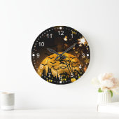 Flying hech Harvest Moon Bats Halloween Gifts Grote Klok (Huis)