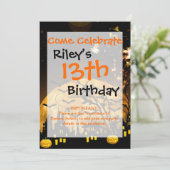 Flying hech Harvest Moon Bats Halloween Gifts Kaart (Staand voorkant)