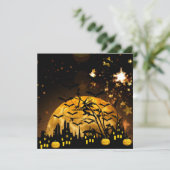 Flying hech Harvest Moon Bats Halloween Gifts Kaart (Staand voorkant)
