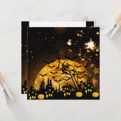 Flying hech Harvest Moon Bats Halloween Gifts Kaart (Voorkant / Achterkant in situ)