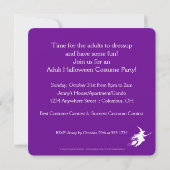 Flying hech Silhouette Halloween Party Invite 2 Kaart (Achterkant)