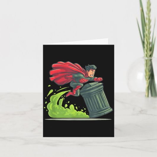 Flying Hero With Trash Can Costume For Take Out Th Kaart (Voorkant)