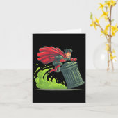 Flying Hero With Trash Can Costume For Take Out Th Kaart (Gele Bloem)