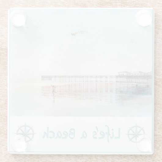 Flying High at Low Tide Glazen Onderzetter (Achterkant)