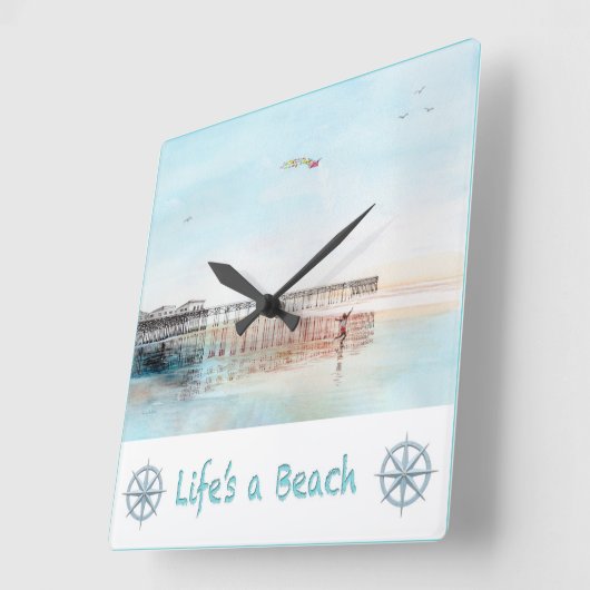 Flying High at Low Tide Vierkante Klok (Hoek)