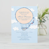 Flying High Boy Baby Shower Invitations Kaart (Staand voorkant)