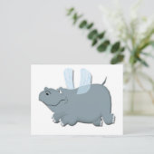 Flying Hippo Briefkaart (Staand voorkant)