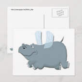 Flying Hippo Briefkaart (Voorkant / Achterkant)