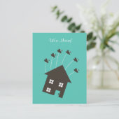 Flying House - We verhuizen - Post Kaart (Staand voorkant)