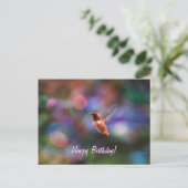 Flying Hummingbird and Colorful Background Briefkaart (Staand voorkant)
