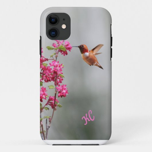 Flying Hummingbird and Flowers Case-Mate iPhone Case (Achterkant)