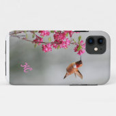 Flying Hummingbird and Flowers Case-Mate iPhone Case (Achterkant (horizontaal))