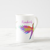 Flying Hummingbird Custom Name Bone China Mok (Voorkant rechts)
