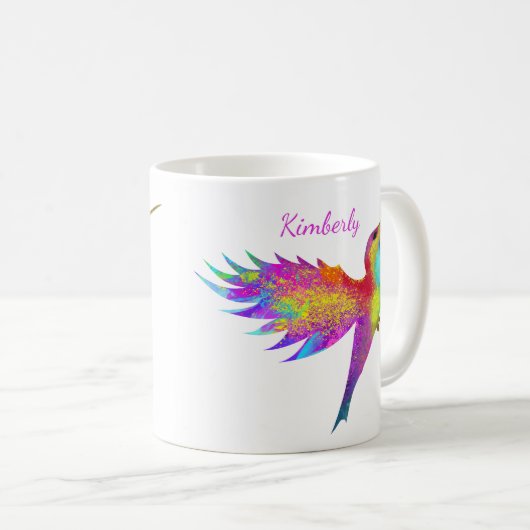 Flying Hummingbird Custom Name Mok (Voorkant rechts)