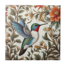 Flying Hummingbird William Morris Inspired Tegeltje