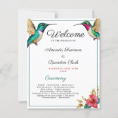 Flying Hummingbirds Red Tropical Flower Wedding (Voorkant)