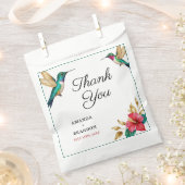 Flying Hummingbirds Red Tropical Flower Wedding Bedankzakje (Geknipt)