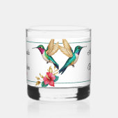 Flying Hummingbirds Red Tropical Flower Wedding Whisky Glas (Links)