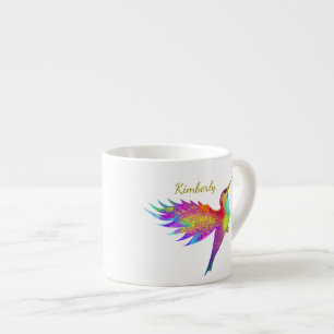 Flying Hummingird Custom Name Espresso Mok