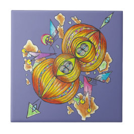 Flying infinity tile.psychedelic butterfly. tegeltje