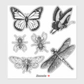 Flying insects transparent stickers (Vel)