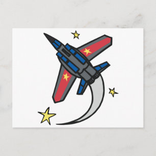 Flying Jet Plane Briefkaart
