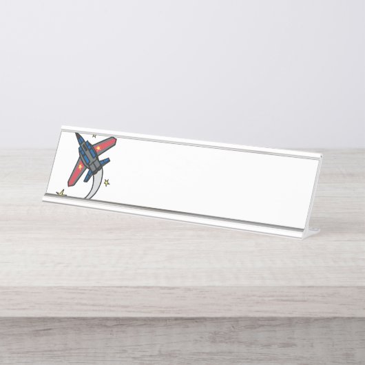 Flying Jet Plane Bureau Naambordje (Voorkant)
