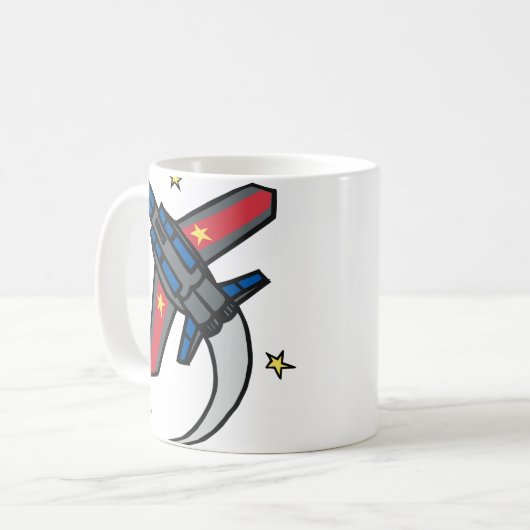 Flying Jet Plane Koffiemok (Voorkant links)