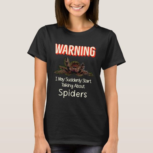 Flying Jumping Spider Warning Spooder Mom Spooder  T-shirt (Voorkant)