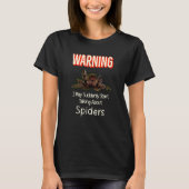 Flying Jumping Spider Warning Spooder Mom Spooder T-shirt (Voorkant)