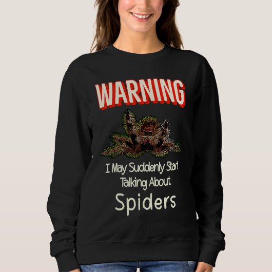 Flying Jumping Spider Warning Spooder Mom Spooder Trui (Voorkant)