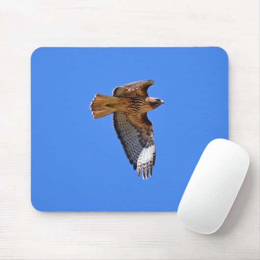 Flying Juvenile Red-Tailed Hawk Wildlife Mousepad Muismat (Met muis)